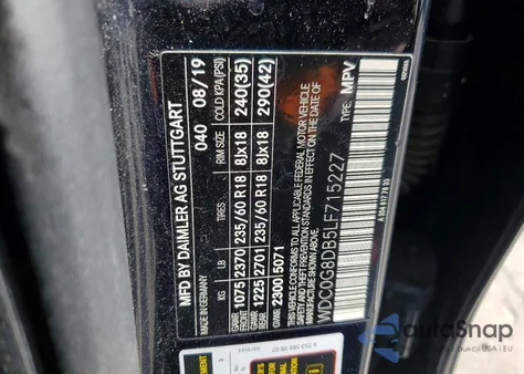 2020 Mercedes-Benz Glc 300 from USA, damaged, VIN WDC0G8DB5LF715227